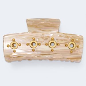 Marbled Grommet Rectangle Claw Hair Clip - Multi