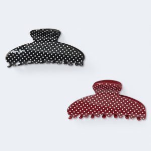 Small Polka Dot Claw Hair Clip 2-Pack - Multi