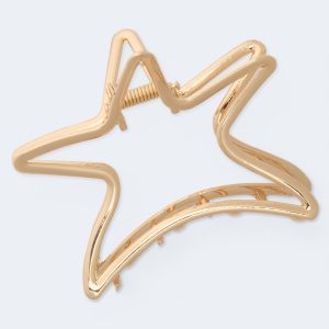 Metallic Star Claw Hair Clip - Gold