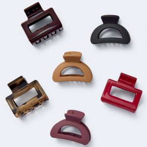 Small Mixed-Shape Claw Hair Clip 6-Pack - Multi