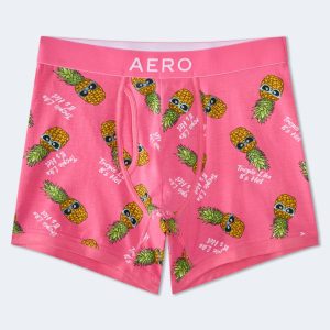 Tropic Pineapple 4.5" Knit Boxer Briefs - Pink Sunset Neon