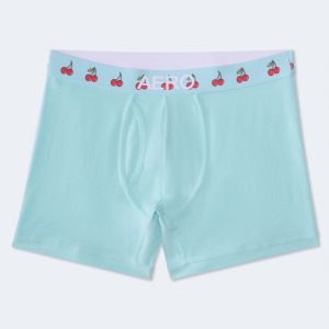 Cherry Waistband 4.5" Boxer Brief - Blue Muse
