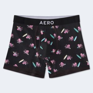 Surfer Octopus 4.5" Boxer Brief - Black Fox