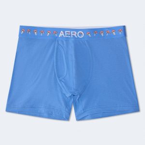 Mushroom Waistband 4.5" Boxer Brief - Blue