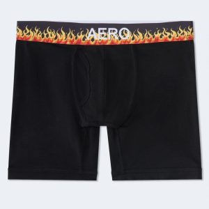Flames Waistband 6" Boxer Brief - Black Fox