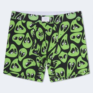 Alien Faces 6" Boxer Brief - Black Fox