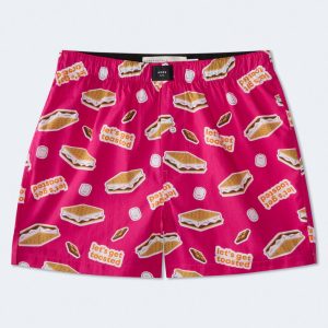 Let's Get Toasted 4" Woven Boxers - Juneberry Pink