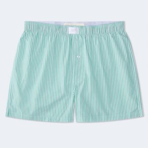 Thin Stripe 4" Woven Boxers - Winter Green