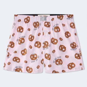 Lil' Bit Salty 4" Woven Boxers - Dainty Pink