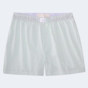 Gingham 4" Woven Boxers - Green Tint