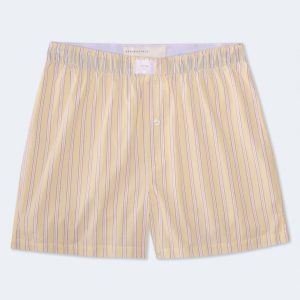 Banker Stripe 4" Woven Boxers - Sweet Corn