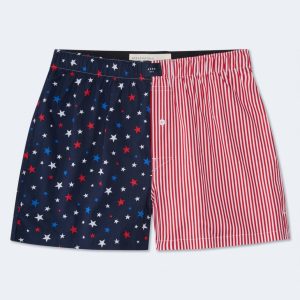 Stars & Stripes 4" Woven Boxers - Cadet Navy