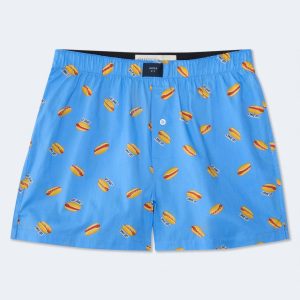 Hot Dog 4" Woven Boxers - Pearl Blue