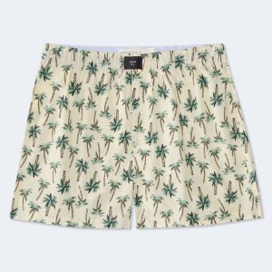 Palm Tree 4" Woven Boxers - Gold Tensel