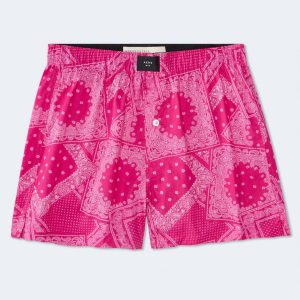 Bandana Print 4" Woven Boxers - Juneberry Pink