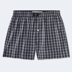 Plaid 4" Woven Boxers - Charcoal Marble Heather