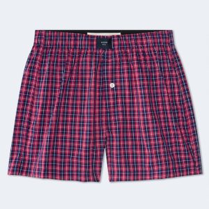 Plaid 4" Woven Boxers - Perfect Burgundy