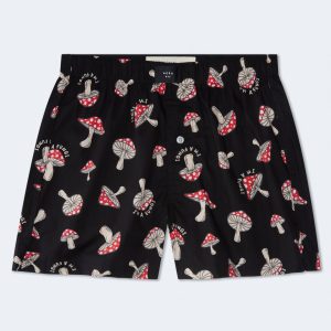 I'm A Fungi 4" Woven Boxers - Black Fox