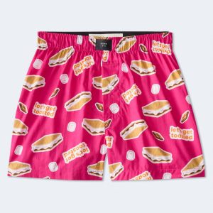 Let's Get Toasted 4" Woven Boxers - Juneberry Pink
