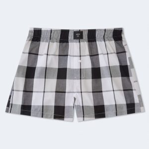 Buffalo Check 4" Woven Boxers - Grey Vine