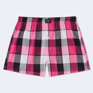 Buffalo Check 4" Woven Boxers - Pink Flambe