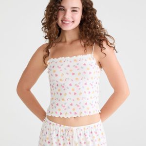 Fruit Pointelle Sleep Cami - Cream