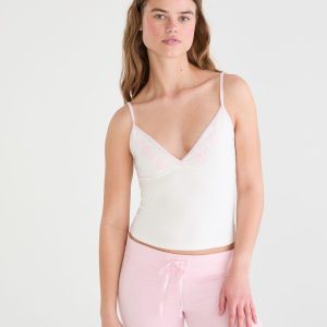 Floral Crisscross Sleep Cami - Cream