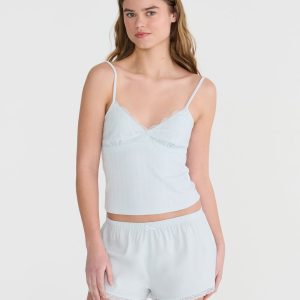 Floral Lace Sleep Cami - Spirit Blue