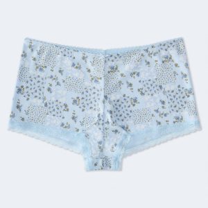 Floral Pointelle Mini Boxer - Cascade Coast
