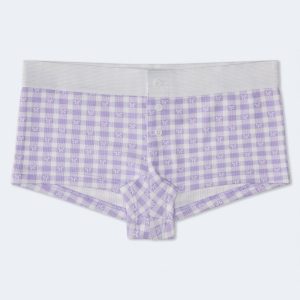 Gingham Bows Mini Boxer - Lilac Holiday