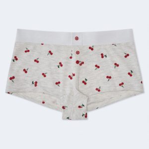 Waffle Cherries Mini Boxer - Lightest Heather Grey