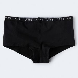 Cotton Aero Logo Boyshort - Black Fox