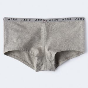 Cotton Aero Logo Boyshort - Light Heather Grey
