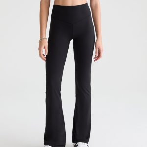 Buttery Soft High-Rise V-Front Flare Leggings - Black Fox