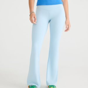 Buttery Soft High-Rise V-Waist Flare Leggings - Blue Haze