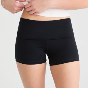 Buttery Soft Fold-Over Booty Shorts - Black Fox