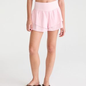 Buttery Soft High-Rise Flutter Shorts - Mermaid Pink