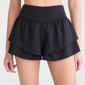 Buttery Soft High-Rise Flutter Shorts - Black Fox
