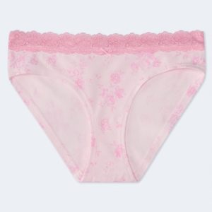 Floral Lace-Trim Hipster - Amaranth Pink