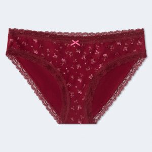 Floral Lace-Trim Hipster - Classic Auburn