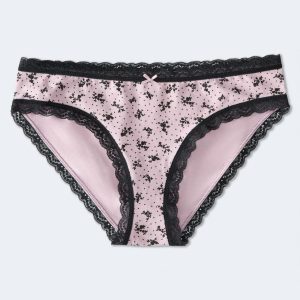 Floral Lace-Trim Hipster - Pink Mesa