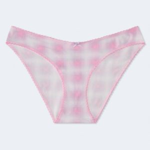 Low-Rise Pink Plaid Bikini - Incandescent Pink