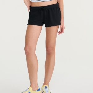 Mid-Rise Waffle Shorts - Black Fox