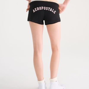 Aeropostale NY Heritage Low-Rise Fleece Shorts - Black Fox