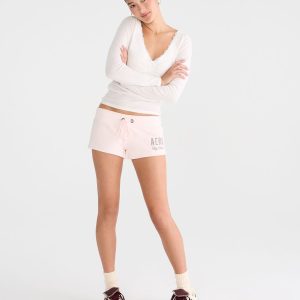 Aero Trademark Heritage Low-Rise Fleece Shorts - Pearl