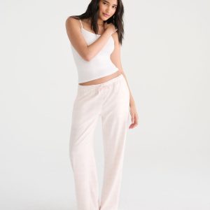 Plaid Flannel Sleep Pants - Cream
