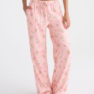Kittens Flannel Sleep Pants - Pink Bluff