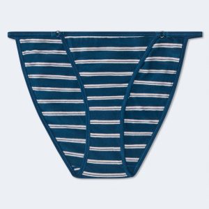 Cotton Striped String Cheeky - Mexicali Blue