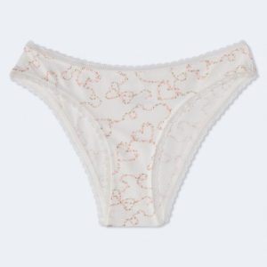 Floral Hearts Lace-Trim Cheeky - Cream