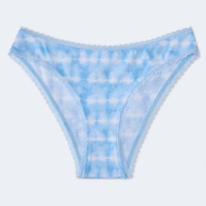 Cotton Tie-Dye Lace-Trim Cheeky - Skylark Blue